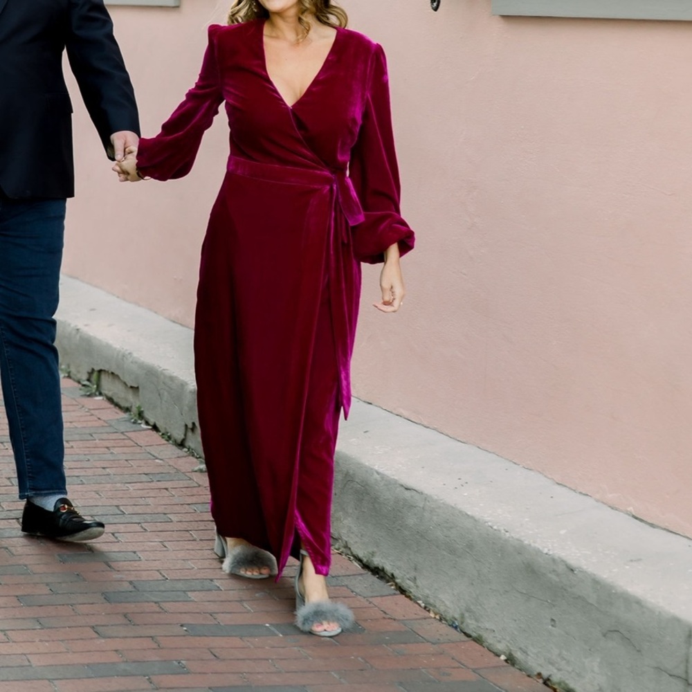 Harlyn Velvet Wrap Dress